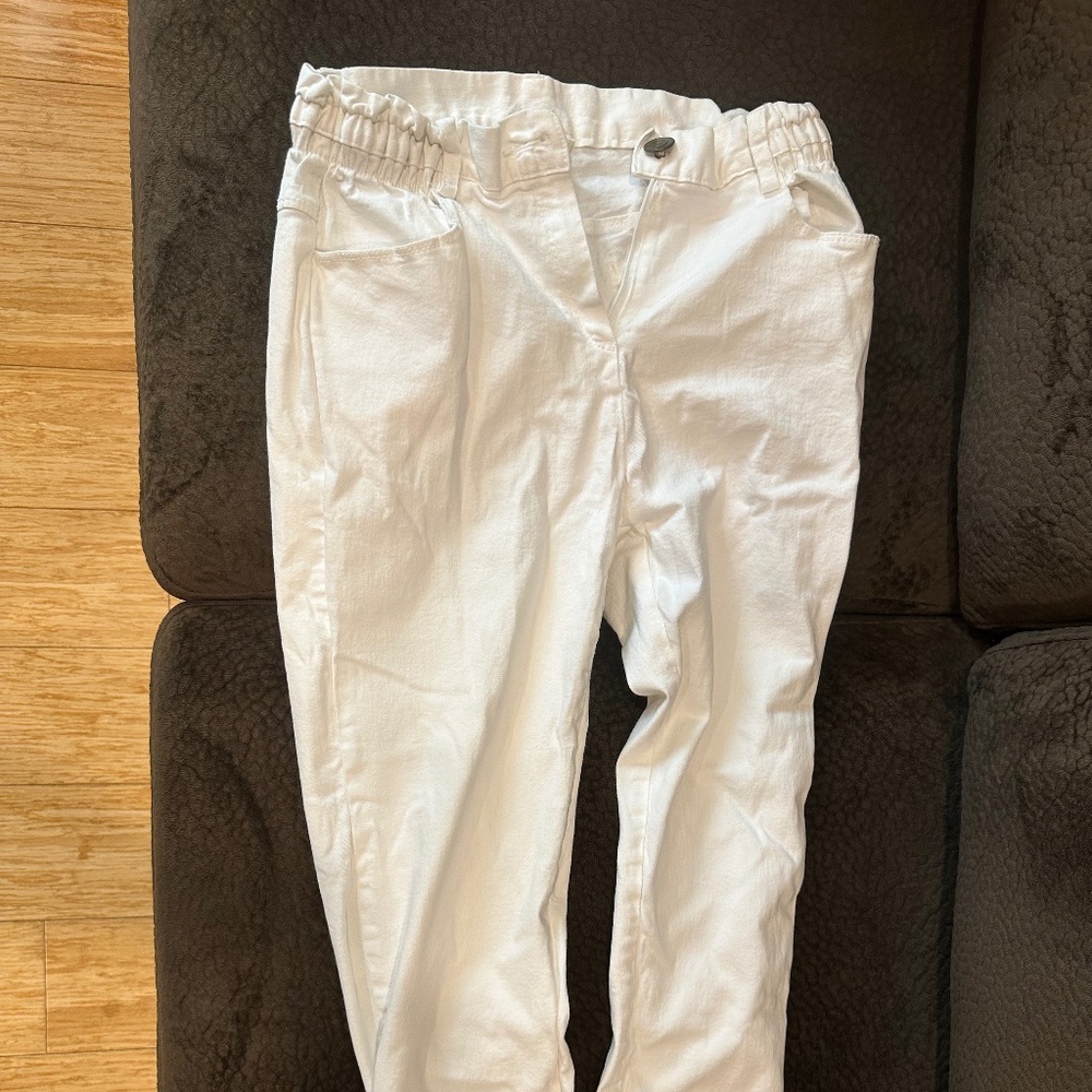 Otto tto white pants, small, Korean brand straight leg